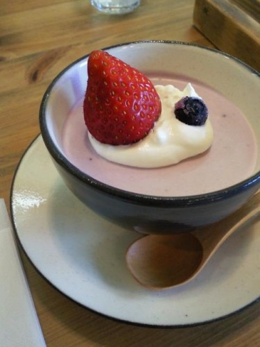 ブルーベリーのレアチーズケーキ♪