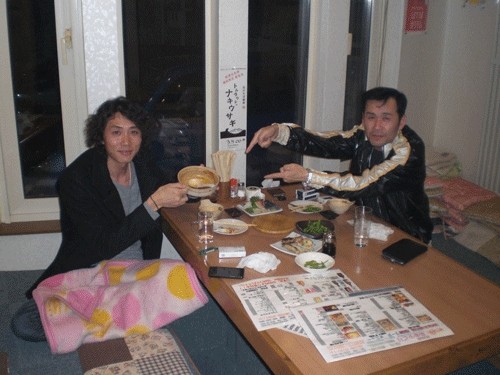 昨夜のお客さま! キムチ鍋めちゃ美味しい♪