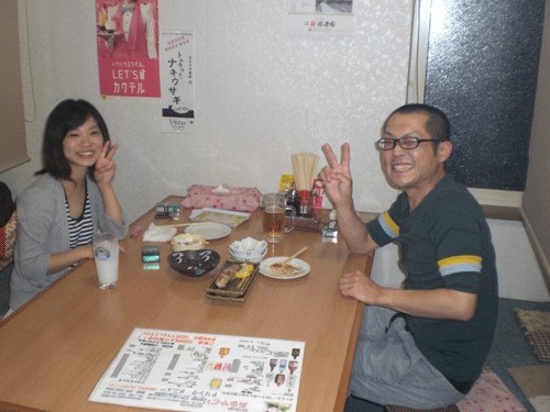 昨夜のお客さま! おふたりの笑顔に乾杯♪