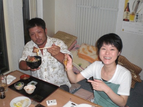 昨夜のお客さま! 豚丼と、ちらし寿司♪