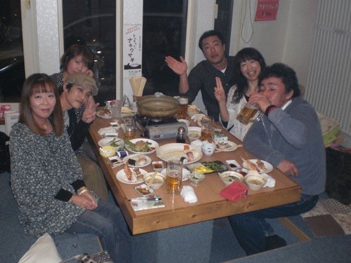 昨夜のお客こさま!あんこう鍋を囲んで宴会♪