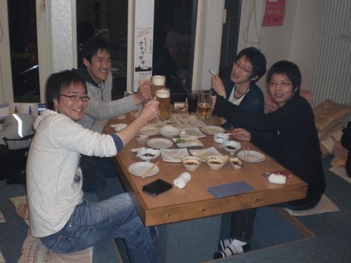 昨夜のお客さま!かんぱ～い♪