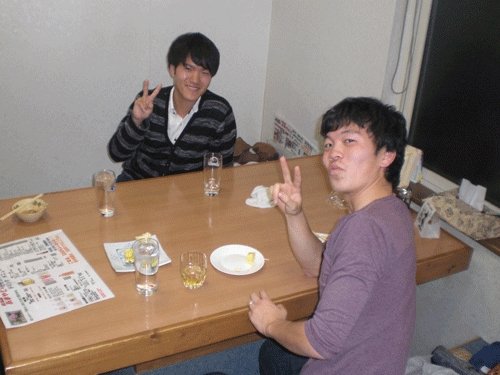 昨夜のお客さま!二人だけで宴会♪