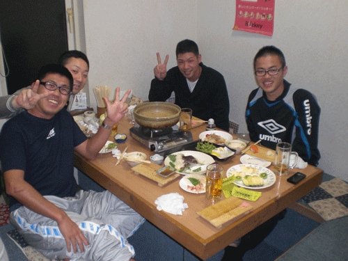 昨夜のお客さま!あんこう鍋を囲んで♪