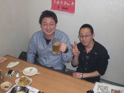 昨夜のお客さま!同級生同士で乾杯♪