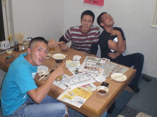 昨夜のお客さま!変顔で勝負だぁ♪