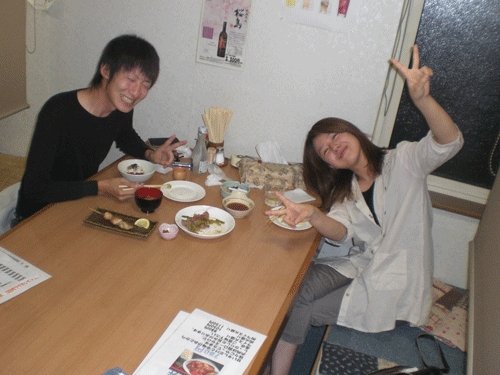 昨夜のお客さま！彼女の笑顔にかんぱ～い♪