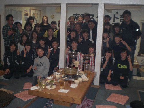 昨夜のお客さま!南商スケート部男女総合優勝歓喜の宴♪