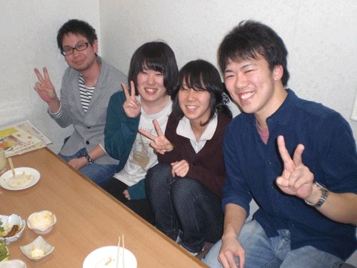 昨夜のお客さま!若い笑顔でハイぱちり♪