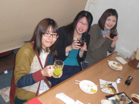 昨夜のお客さま!おしとやかにかんぱ~い♪