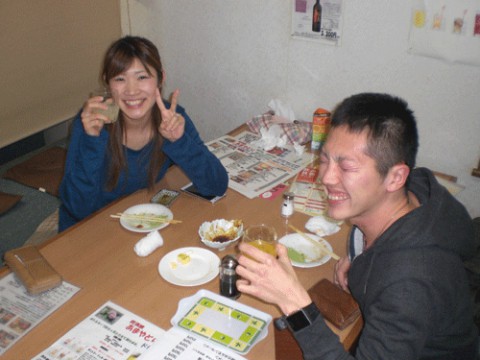 昨夜のお客さま!ご夫婦でかんぱ～い♪