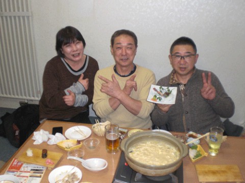 昨夜のお客さま!あんこう鍋を囲んで♪