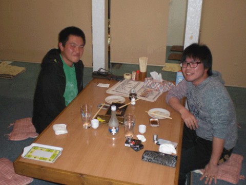 昨夜のお客さま!友人と酒を交わす♪