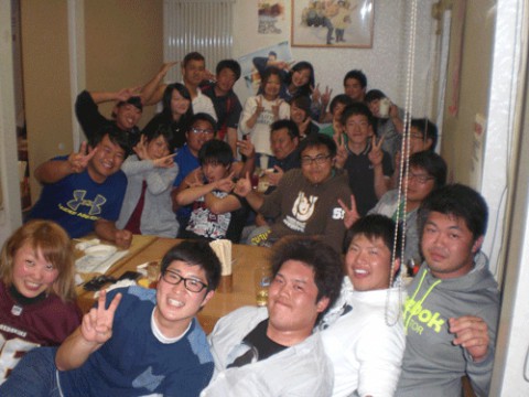 昨夜のお客さま!畜大、室工アメフト部のみなさん♪