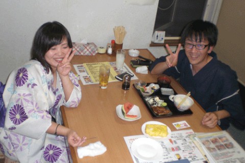 昨夜のお客さま!勝毎花火大会を見てからご来店♪