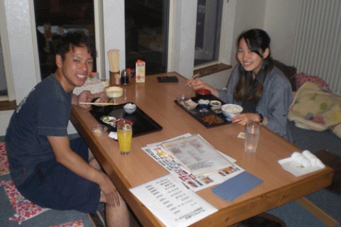 昨夜のお客さま!帯広畜大生のディナー♪