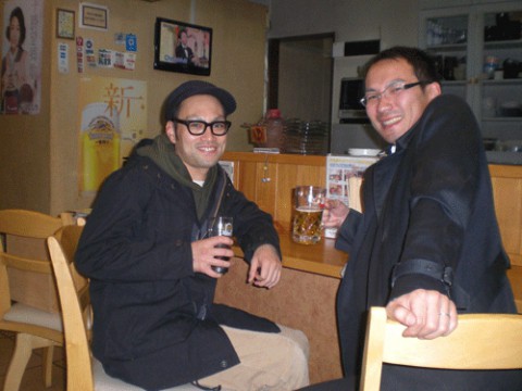 昨夜のお客さま!友と飲み交わす♪