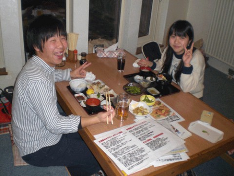 昨夜のお客さま!畜大生のディナー♪