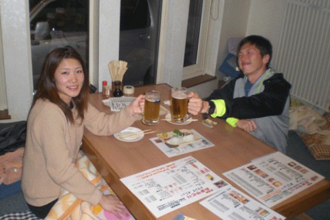 昨夜のお客さま!今夜はかんぱ～い♪