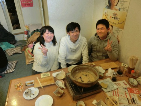昨夜のお客さま!あんこう鍋を囲んで♪