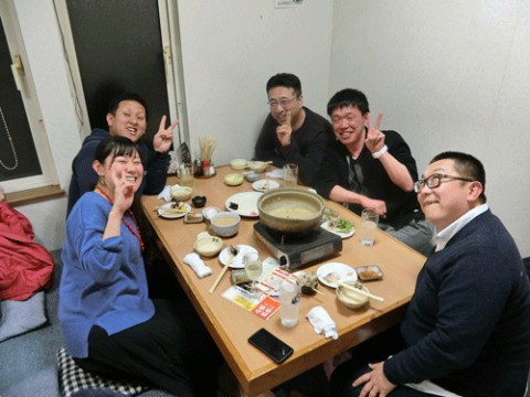 昨夜のお客さま!あんこう鍋を囲んで♪