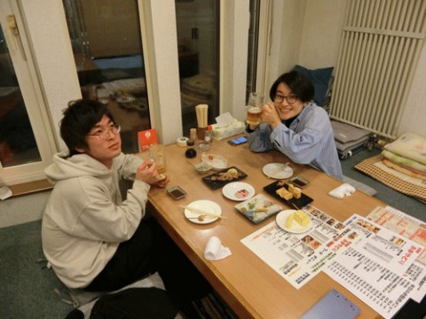 昨夜のお客さま!元バイト君と後輩♪