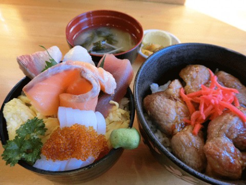 甘辛豚丼ちらし寿司セット800円♪