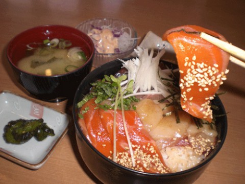 海鮮漬け丼定食♪