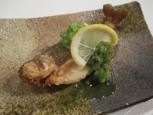 ニジマスの緑酢
