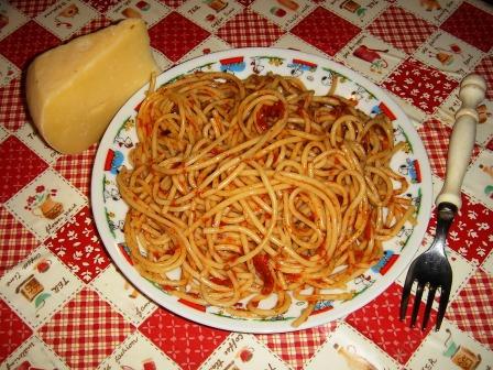 最後のトマトでスパゲッティー