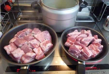 ２キロの豚バラ肉で角煮を作ってみました