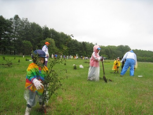 雨の中　第62回北海道植樹祭　ｉｎ帯広