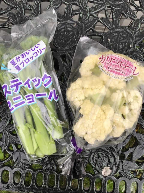 スティックブロッコリーとカリフローレ　見慣れない野菜ですが?