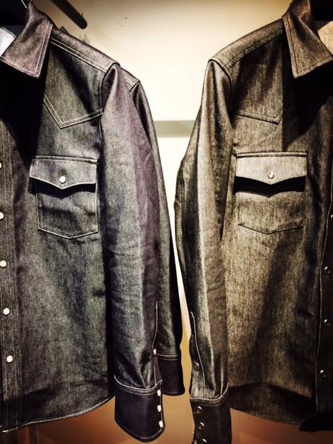 SILK DENIM SHIRT。