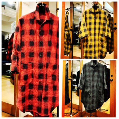 LOOSE LONG CHECK SHIRT。