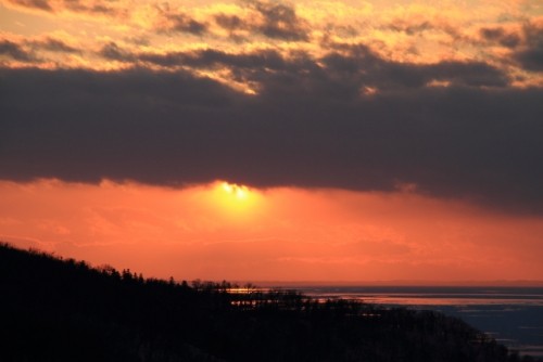 オホーツク海に沈む夕日