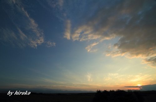 十勝牧場からの夕景