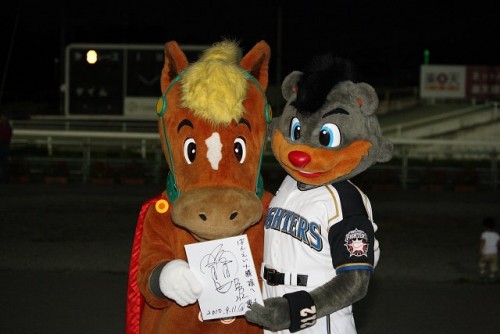 がんばれファイターズ　ＢＢおびひろばんえい競馬に！