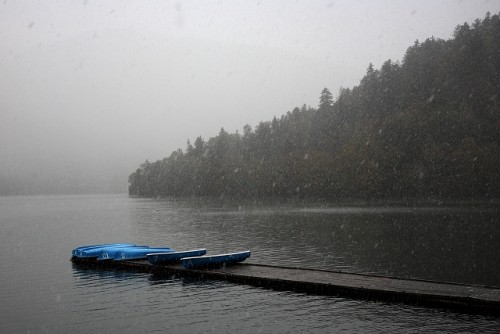 初雪？・・・鹿追町　然別湖