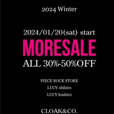 MORESALE明日1/20㈯スタ-ト!!