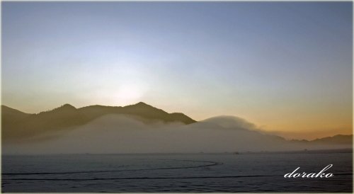 幻想的な霧の糠平でワカサギ釣り 10回目