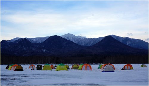 糠平五の沢でワカサギ釣り1回目