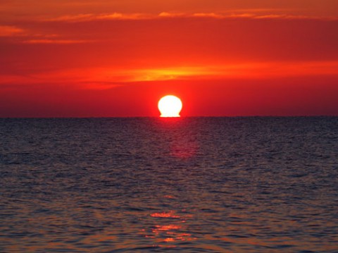 海で見たのは、だるま太陽