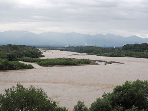 増水していた十勝川