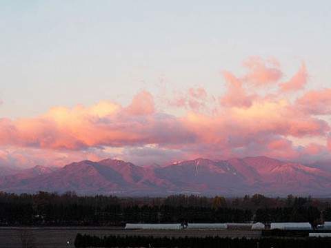 山は雪化粧　初氷も撮影