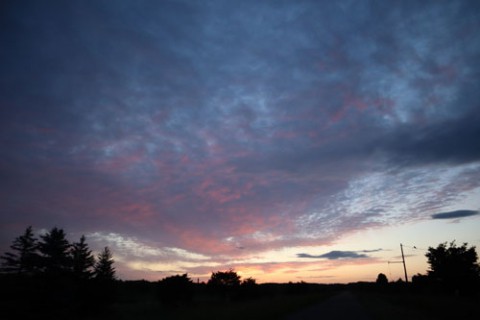 久しぶりの朝焼けと青空