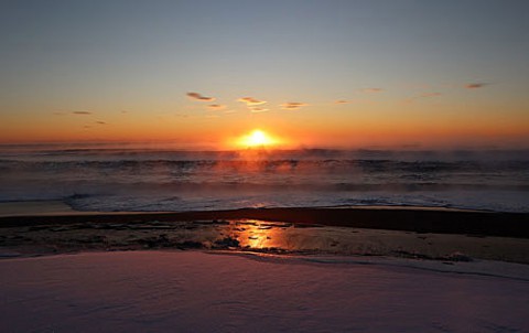 湧洞の海の気嵐