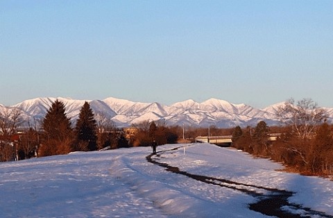 雪山がクッキリ