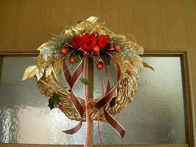 クリスマス・リース作りました♪