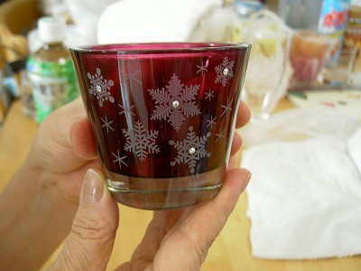 今月の体験はオリジナルキャンドルホルダーです♪